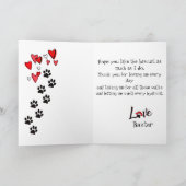 シベリアのハスキー犬からの母の日 カード (内部)