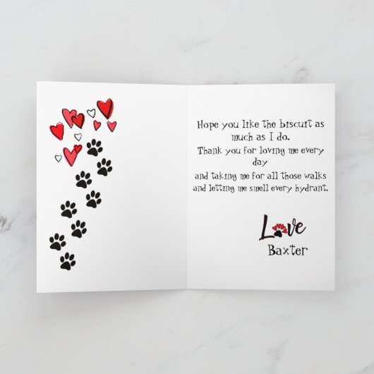 シベリアのハスキー犬からの父の日 カード (内部)