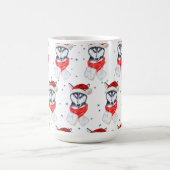 シベリアのハスキー犬がクリスマススターを育てる コーヒーマグカップ (中央)