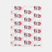 シベリアのハスキー犬がクリスマススターを育てる フリースブランケット (正面)