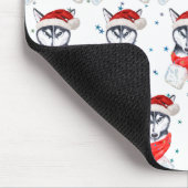 シベリアのハスキー犬がクリスマススターを育てる マウスパッド (コーナー)