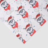 シベリアのハスキー犬がクリスマススターを育てる 薄葉紙 (詳細)