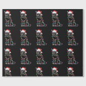 シベリアのハスキー犬がクリスマスマッチングファミリーを点灯 ラッピングペーパー (フラット)