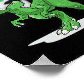 シベリアのハスキー犬が恐竜のハロウィンに乗っクールている ポスター (角)