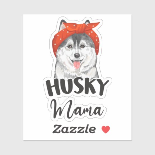 シベリアのハスキー犬が母の贈り物を育てる シール (シート)