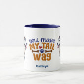 シベリアのハスキー犬が私の尾を振る マグカップ (中央)