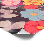 シベリアのハスキー犬と花004 – テーラージュエル ポスター (コーナー)