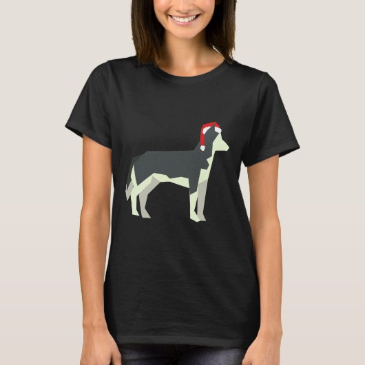 シベリアのハスキー犬のためのクリスマスハスキー Tシャツ (正面)
