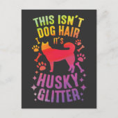 シベリアのハスキー犬のオオカミおもしろいのハスキドッグヘア ポストカード (正面)
