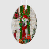 シベリアのハスキー犬のクリスマス オーナメント (正面)