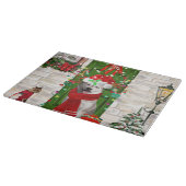 シベリアのハスキー犬のクリスマス カッティングボード (角)