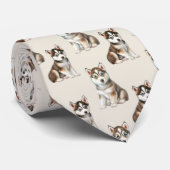 シベリアのハスキー犬のパターン ネクタイ (ロール)