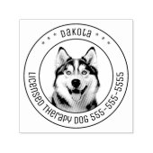 シベリアのハスキー犬のペットの写真ラウンド セルフインキングスタンプ (デザイン)