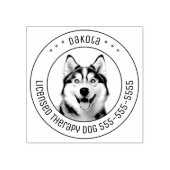 シベリアのハスキー犬のペットの写真ラウンド ラバースタンプ (インプリント)
