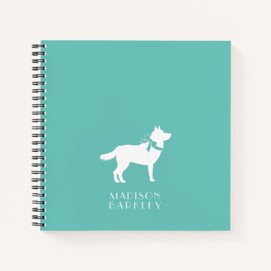 シベリアのハスキー犬の子犬のマラムト ノートブック (正面)