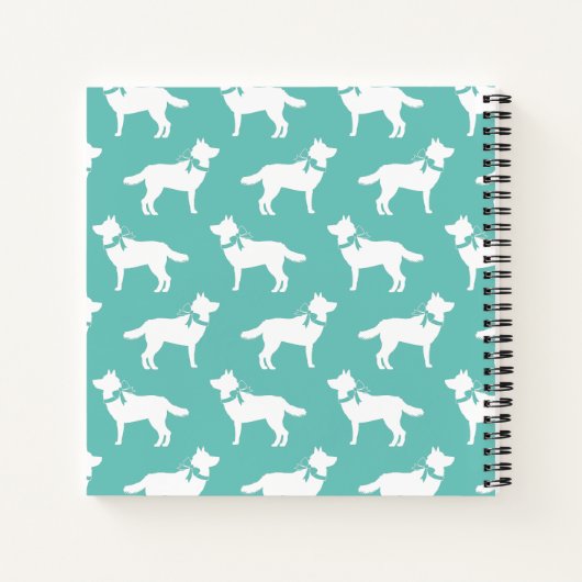 シベリアのハスキー犬の子犬のマラムト ノートブック (裏面)