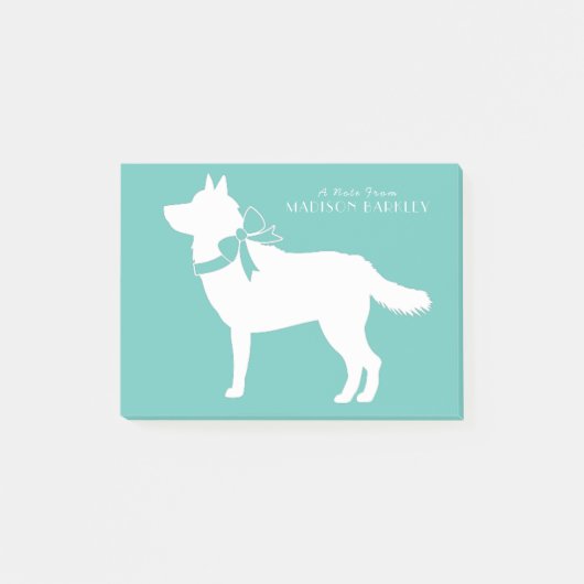 シベリアのハスキー犬の子犬のマラムト ポストイット (正面)