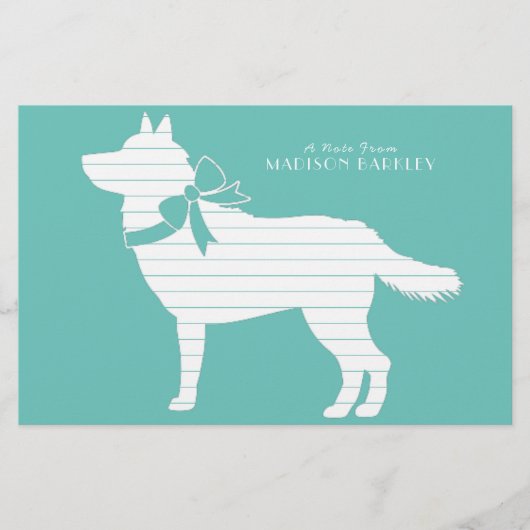 シベリアのハスキー犬の子犬のマラムト 便箋 (正面)