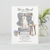 シベリアのハスキー犬の引っ越しました移動発表 案内状 (スタンド正面)