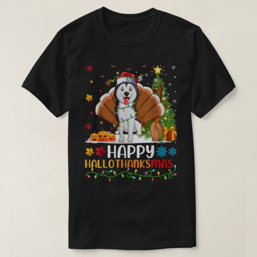 シベリアのハスキー犬の恋人おもしろいシベリアのハスキー地獄 Tシャツ (デザイン正面)