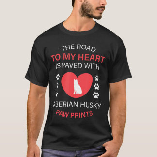 シベリアのハスキー犬の恋人ギフト Tシャツ