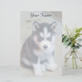 シベリアのハスキー犬の文房具 便箋 (スタンド正面)