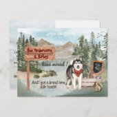 シベリアのハスキー犬の森を引っ越す新住所      案内ポストカード (正面/裏面)