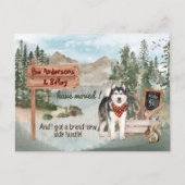 シベリアのハスキー犬の森を引っ越す新住所      案内ポストカード (正面)