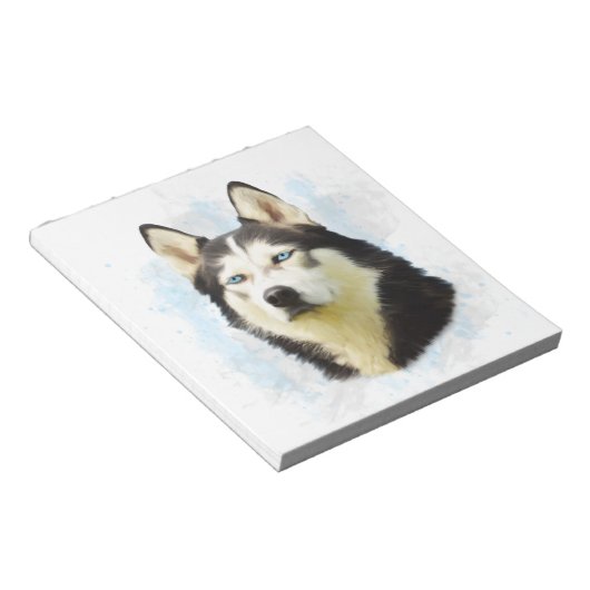 シベリアのハスキー犬の水の色のアー絵画ト ノートパッド (アングル)
