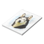 シベリアのハスキー犬の水の色のアー絵画ト ノートパッド (回転)