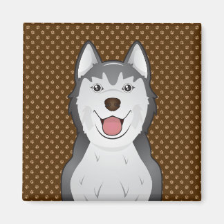 シベリアのハスキー犬の漫画の前足 マグネット