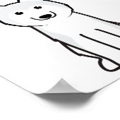 シベリアのハスキー犬の漫画 ポスター (角)