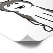 シベリアのハスキー犬の漫画 ポスター (角)