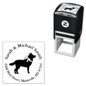 シベリアのハスキー犬の赤ちゃんシャワーパピーグレー セルフインキングスタンプ (インサイチュ)