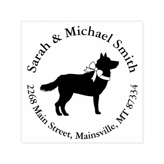 シベリアのハスキー犬の赤ちゃんシャワーパピーグレー セルフインキングスタンプ (デザイン)