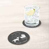 シベリアのハスキー犬の赤ちゃんシャワーパピーグレー ラウンドペーパーコースター (インサイチュ)