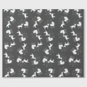 シベリアのハスキー犬の赤ちゃんシャワーパピーグレー ラッピングペーパー (フラット)