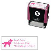 シベリアのハスキー犬の赤ちゃんシャワーパピーピンクガール セルフインキングスタンプ (インサイチュ)