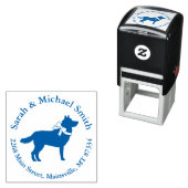 シベリアのハスキー犬の赤ちゃんシャワーパピーブルーボーイ セルフインキングスタンプ (インサイチュ)