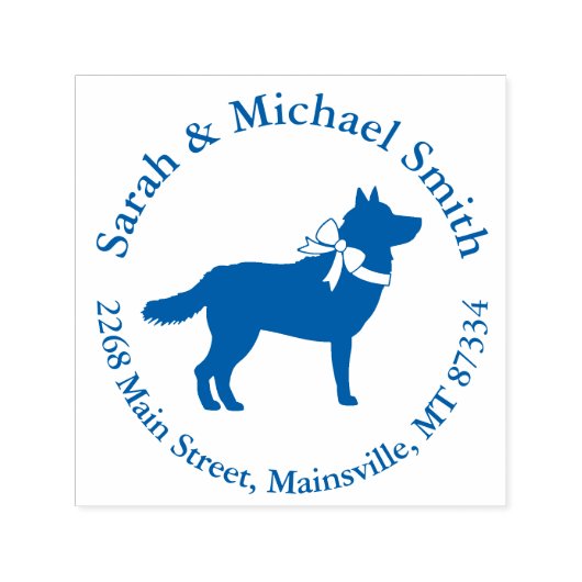 シベリアのハスキー犬の赤ちゃんシャワーパピーブルーボーイ セルフインキングスタンプ (デザイン)