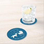 シベリアのハスキー犬の赤ちゃんシャワーパピーブルーボーイ ラウンドペーパーコースター (インサイチュ)