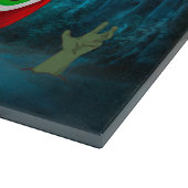 シベリアのハスキー犬の車の怖いハロウィーン カッティングボード (角)