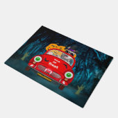 シベリアのハスキー犬の車の怖いハロウィーン ドアマット (アングル)