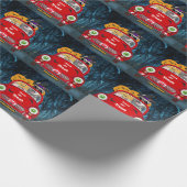 シベリアのハスキー犬の車の怖いハロウィーン ラッピングペーパー (角)