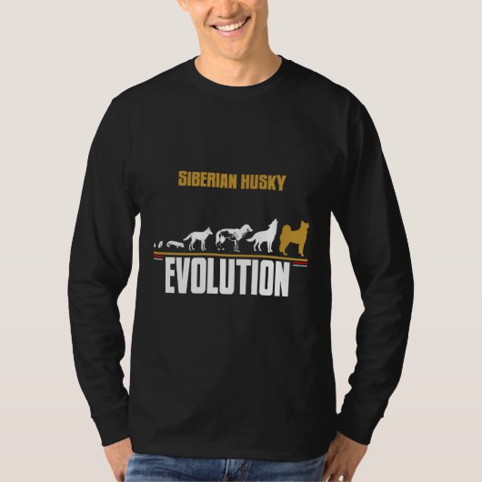シベリアのハスキー犬の進化 Tシャツ (正面)