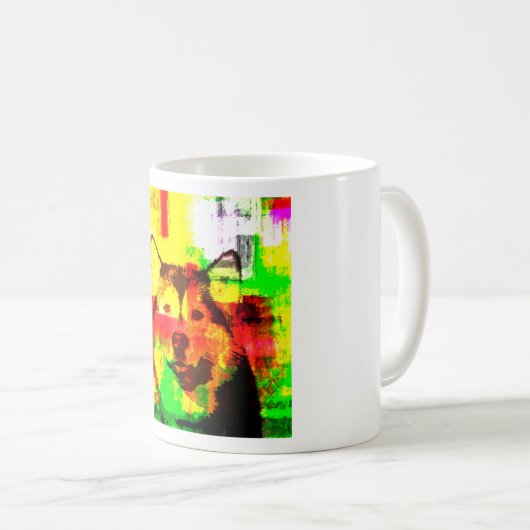 シベリアのハスキー犬アート コーヒーマグカップ (正面右)