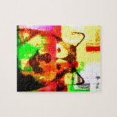 シベリアのハスキー犬アート ジグソーパズル (横)