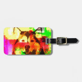 シベリアのハスキー犬アート ラゲッジタグ (正面横)