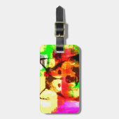 シベリアのハスキー犬アート ラゲッジタグ (正面縦)