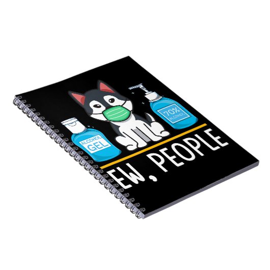 シベリアのハスキー犬顔マスク及び手洗い ノートブック (右側)